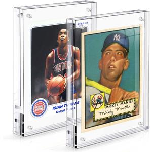 Acrylic Card Frame, Magnetic Trading Card Display Frames Desktop Display - 2 Sets Clear