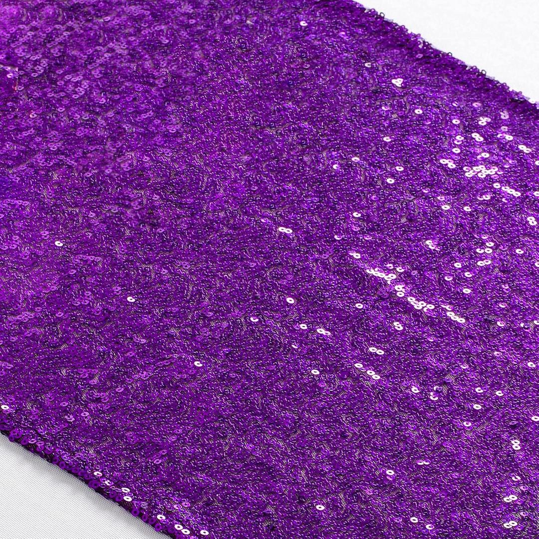 ShiDianYi Sequin Table Runner - 12x72-Inch Purple Sparkle Table Cover/Cloth for Wedding Party Decoration