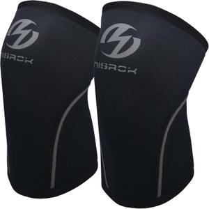 Knee Sleeves (1 Pair), 7mm Neoprene Compression Knee Braces, Great Support for Cross Training, Weightlifting, Powerlifting, Squats, Basketball and More (Large, Black)