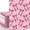 Fuxury Bubble Mailers 6x10" Padded Envelopes 100 Pack Pink Bows Cute Design Bubble Envelopes Usable Size 6x9" Strong Adhesion Pattern Shipping Envelopes Thick Padded Mailer for Mailing Jewelry, Makeup