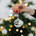 AMS 24 PCS Christmas Hanging Ornaments Wood Slices Set 2.8" Wooden Decorations for Xmas