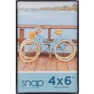 Snap - 4"x6" Black Front Loading - Narrow Wall Photo Frame - Perfect for Showcasing Memories in Style - Versatile and Durable Design for Home or Office Décor - Rectangular Wall Mount