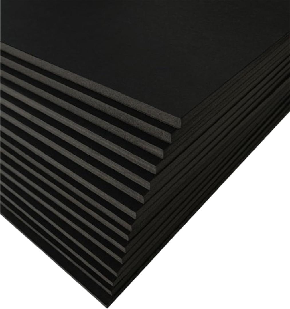 15 Pack Foam Board | Black Foam Board 3/16 Inch Thick Black Core Mat | Backing Board for Presentations, Signboards, Arts, Display and Crafts with Double-Sided Sheet - 20x30 Inches