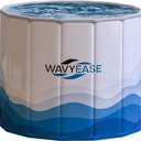 New Upgraded Portable Bath Tub for Adults -(31.5"L x 26"H) Foldable Cold Plunge Tub for Recovery - Collapsible Soaking Bath Tub for Shower Stall Home SPA - Outdoor Ice Bathtub for Athletes (White)