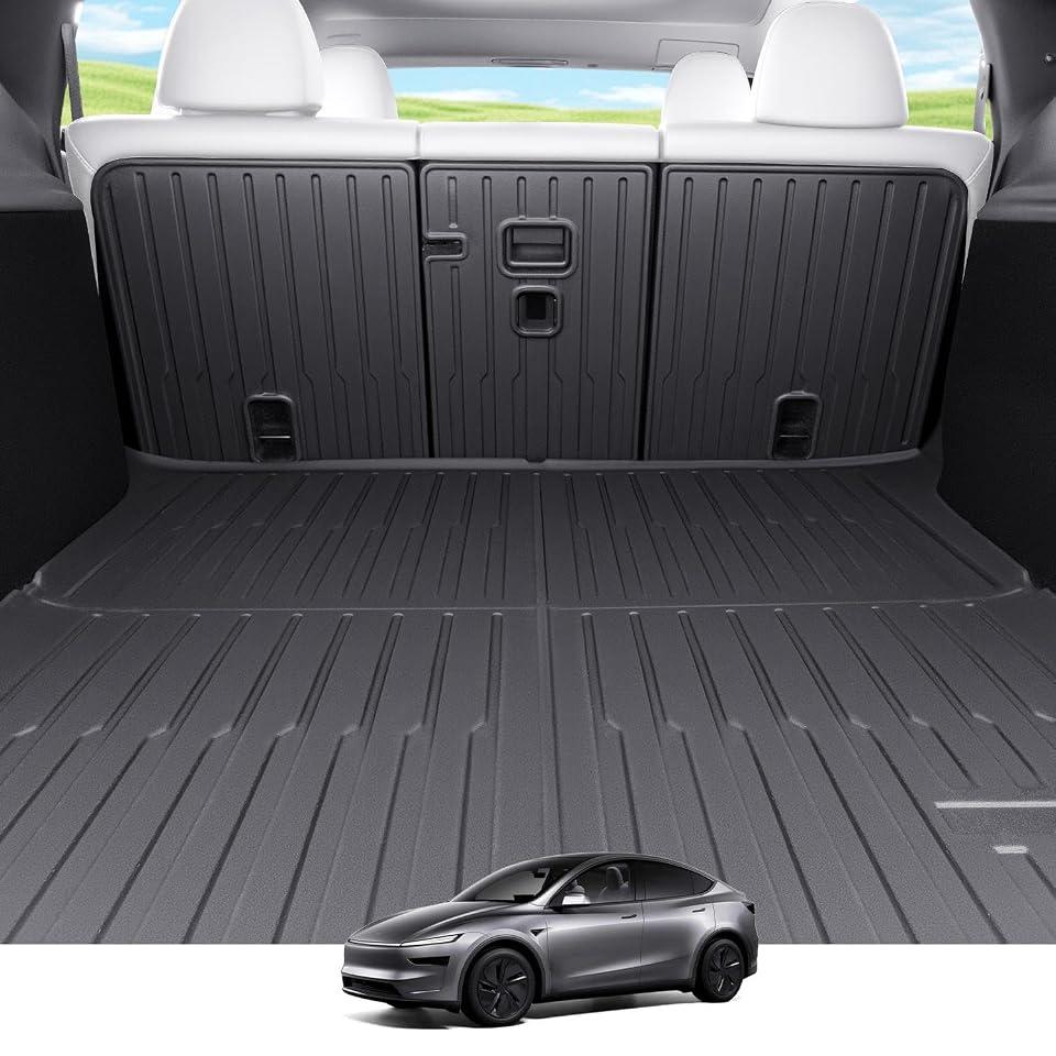 Wekar Cargo Mat Compatible with Tesla Model Y Juniper 2025-2026 5 Seat, Heavy-Duty TPE Trunk Liner Rear Seat Back Protector Model Y Accessories Custom Fit Trunk Mat- 6PCS