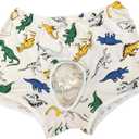 Circumcision Underwear for Boys - M Sizes - After Foreskin Surgery Care, Reduce Friction, Breathable Cotton Fabric with Ventilation Holes,Waist: 60 cm (23.6 "), 66~77 lbs, (7~9 Y) (Dinosaur Print)