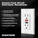 5 Pack GFCI Outlets 15 Amp, Non-Tamper Resistant, Decor GFI Receptacles with LED Indicator, Ground Fault Circuit Interrupter, Wallplate Included, ETL Listed, Red/Black Button