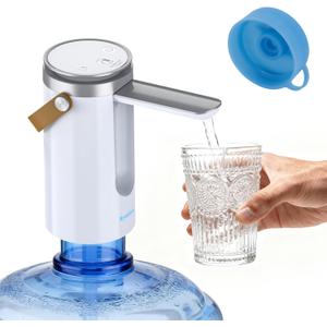 Myvision Water Dispenser for 5 Gallon Bottle, Portable USB Charging Electric Water Pump, Drinking Water Jug Pump for Home, Kitchen, Living Room, Office, Camping, Universal for 3-5 Gallon (Pro)
