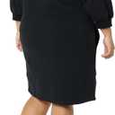 Amazon Essentials Women's Fleece Blouson Sleeve Boatneck Sweatshirt Dress (Available in Plus Size) (2X, Black)