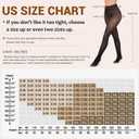 Fleece Lined Tights Sheer Women - Fake Translucent Warm Pantyhose Leggings Sheer Thick Tights for Winter (M)
