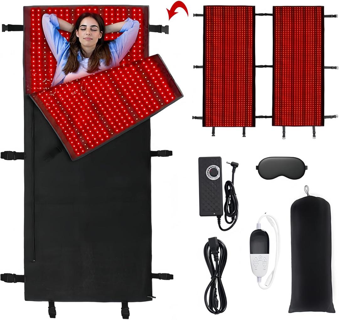 Red Light Therapy Mat Device for Full Body, Near Infrared Light Therapy Blanket with Timer,Infrared Light Therapy for Body Shoulder Waist Back Knee Pain Relief