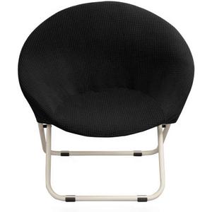 Hoomall Round Saucer Chair Cover Slipcover Only, Stretch Jacquard Moon Chair Slipcovers for Adults Saucer Chair, Removable Spandex Fabric Soft Chair Covers (Black) (A-black)