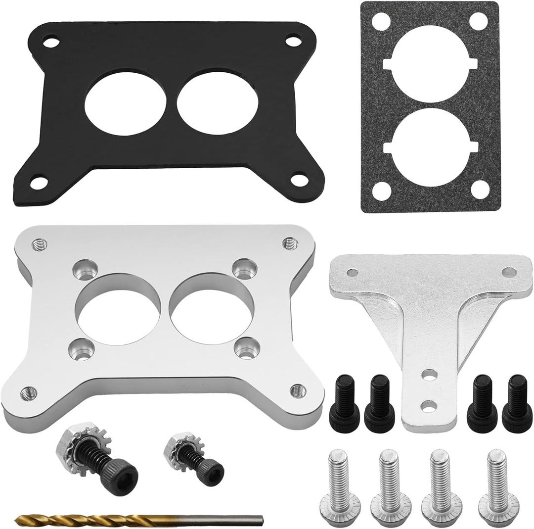 HQPASFY Carburetor Adapter Plate with Throttle Linkage Compatible with Jeep AMC CJ 258 4.2L 6 Cylinder, BBD Carter to Ford Motorcraft 2100 2150 Swap