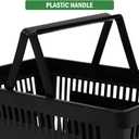 12 x 12PCS Shopping Baskets with Handles, 21L Durable Plastic Shopping Cart, Portable Grocery Basket for Supermarket Retail Shop Book Store Laundry, Black