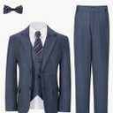 Boys Formal Suit Set Kids Toddler Tuxedo Slim Fit Plaid Suits for Teenage Boys 5-Piece Wedding Party Outfit Size Boys Toddler 5T