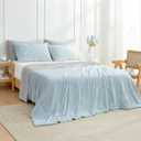 Cozy Bliss Cooling Comforter Queen Size, Cooling Blankets for Hot Sleepers and Night Sweats, Gray Blue Summer Comforter for Queen Size Bed, Breathable Soft Lightweight Silk Smooth, Queen(90"*90")