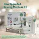 Portable Sewing Machine for Beginners, 16 Built-in Stitches and Reverse Sewing, adjustable sewing speed, small sewing machine with two needle types, foot pedal(with Extension Table)