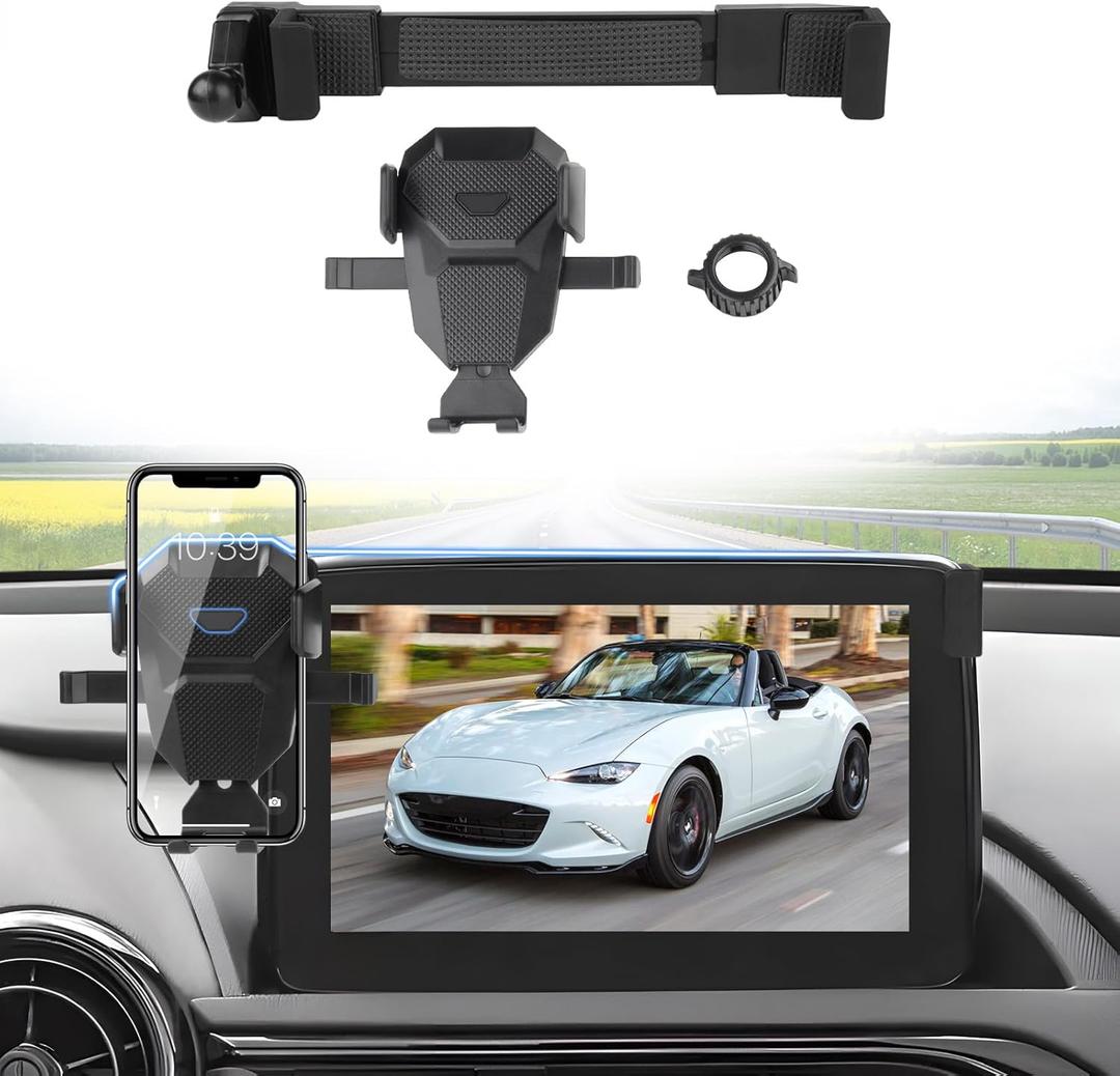 Sunsdrew Car Phone Holder for 2016-2023 Mazda MX-5 Miata/16-21 CX-3/14-16 Mazda 3 Accessories,Cell Phone Mount ONLY for 7-Inch Screen Fixed Clip,Hands-Free Ultra Stable Air Ven Phone Stand