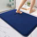 OLANLY Thick Memory Foam Bath Mat Rug 36x24, Extra Soft Absorbent Bathroom Rug, Quick Dry Bath Mats, Non-Slip, Machine Washable Carpet for Bathroom, Tub and Shower, Home Decor Accessories, Navy (36" x 24")