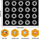 Large Classroom Rug, Black Classroom Seating Carpet with 20 White Circles Abstract for Preschool, 68.4ft Kids Circle Time Playroom Rug, Educational Area Rug for Daycare Elementary Playmat