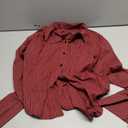 Women Slim Fit Button Down Striped Shirt Long Sleeve Fitted Button Up Shirt Vintage Y2K Pinstripe Collared Blouse Medium