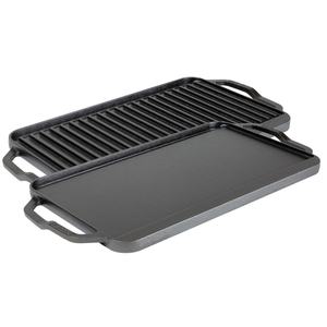 Lodge Chef Collection 19.5 x 10 Inch Cast Iron Reversible Grill/Griddle, Made in USA