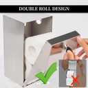 Commercial Toilet Paper Tissue Dispenser Dual Rolls Toilet Paper Holder with Lock,Heavy Duty Stainless Steel Touchless Automatic Paper Towel Dispenser with Shelf Wall Mount for Bathroom/Restroom