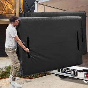 Mattress Bags for Moving, BETU Mattress Protector Waterproof Mattress Cover King Size Storage Bags with 8 Heavy-Duty Handles and Zipper for Bed Extra Thick Large Reusable(2 Pack, 82"x79"x15" Black)