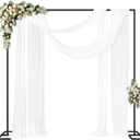 Fomcet 8FT x 8FT Backdrop Stand Heavy Duty with Base, Black Portable Adjustable Pipe and Drape Backdrop Stand Kit, Square Metal Arch Party Frame for Wedding Birthday Parties Banquet Decorations