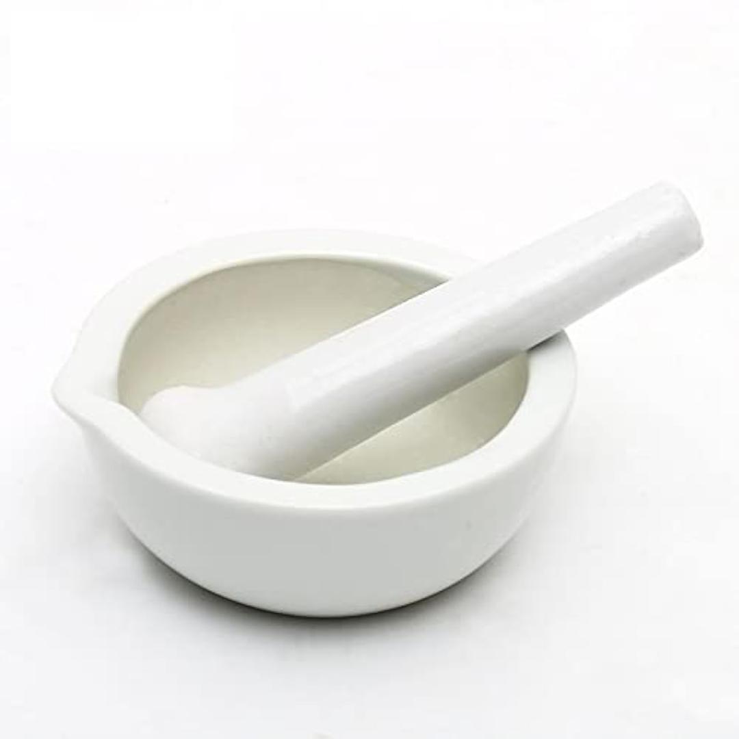 3.55inch Porcelain Mortar and Pestle, Ceramic Mixing Grinding Bowl Set, Crusher DIY Tool for Kitchen