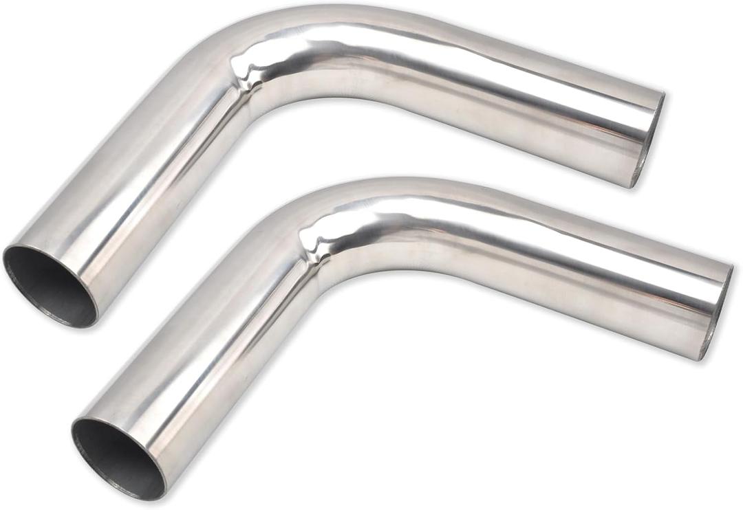 OD 4'' Inch (102MM) 90 Degree Bend Elbow Stainless Steel Turbocharger Pipe Tube Intercooler Pipe High Class Brushed Treatment Air Intake Tube Pipe Polished Universal - 2PCS