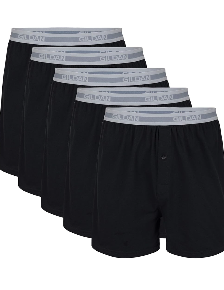 Gildan Men's Underwear Boxers, Medium, Black 