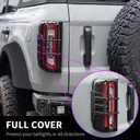 Archaic Tail Light Covers Compatible with Ford Bronco 2021-2025, Rear Lamp Light Guards Trim Bezel for Bronco Exterior Accessories, Rough Texture (Not for Bronco Sport)