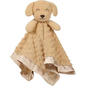Baby Security Blanket Soft Minky Baby Lovey Puppy Plush Blanket for Boys and Girls,Snuggle Toy Lovie Newborn Gift Unisex Lovie Gift for Toddler, Brown Dog 16 Inch