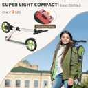 WAYPLUS KS1 Kick Scooter for Ages 6+,Kid, Teens & Adults. Max Load 240 LBS. Foldable, Lightweight, 8IN Big Wheels for Kids, Teen and Adults, 4 Adjustable Levels. Bearing ABEC9 FED Fitness