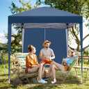 VINGLI 6.5x6.5 Pop Up Canopy Tent with Sidewalls, Outdoor Gazebo Canopy Tent, Patio Event Tents Outdoor Event Shelter for Parties (Blue)