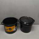 Granite Ware 7.5 Qt 3 Piece Multiuse Pasta Pot Set, Strainer Pot with lid. (Speckled Black) Seafood, Soups, Sauce, Large Capacity. Easy to Clean. Dishwasher Safe. (11 x 21 x 20 in.)