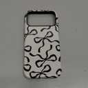 ilikediy for iPhone 17 Pro Max Case, Aesthetic Black Bow Hybrid 2 Layer Hard Shell Silicone Protective Pattern Design Case