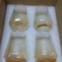 Drinking Glasses - Set of 4-13oz. Margarita Glass Cups - Dishwasher Safe Cocktail Clear Heavy Base Tall Beer Glasses, Water Glasses, Bar Glass, Wine, Juice, Iced Tea Glass Cups Gold