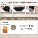 BUMACO Chair Leg Floor Protectors Square Chair Leg Protectors for Hardwood Floors 40Pcs Silicone Covers to Protect Floors Square (Black-L Fit 1-1/16" to 1-5/8")