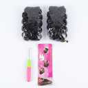 Ocean Wave Crochet Hair Extensions Set – Short Deep Wave Synthetic Braiding Hair Packs with Pink & Yellow Crochet Needle & Instruction Guide, Short / Bob Length: 8" – 10"