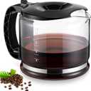 Glass Coffee Carafe Compatible with DeLonghi Espresso Machine, 10 Cup Coffee Pot Replacement Compatible with Models 3066, 3067, 3093, 3094, 3111, 3112, KF140, KF863, Part 7313283649/ AS00000675