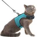 PUPTECK Soft Mesh Cat Vest Harness and Leash Set Puppy Padded Pet Harnesses Escape Proof for Cats Small Dogs (X-Large, Lake Blue) (XL(NECK 10.5"-13", CHEST 14"-17", 10-17 lbs))