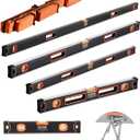 VEVOR 6-Piece Torpedo Level, 78/48/32/24/16/10 Inch All Magnetic Levels Set, Bubble Vials Ruler for 45/90/180 Degree, Aluminum Alloy Magnetic Box Leveler Tool, Shock-Resistance, SAE and Metric Scale