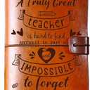 PRSTENLY Teacher Gifts Leather Journal, Teacher Appreciation Gifts 140 Page Refillable Notebooks, Valentines Day Thank You Back to School Gift for Teacher Women Men Thanksgiving Christmas