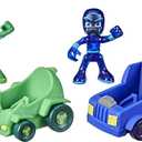 PJ Masks Gekko vs Night Ninja Battle Racers Preschool Toy, Vehicle and Action Figure Set for Kids Ages 3 and Up