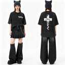 Graphic Tees Summer Women Men Cotton Novelty Oversized Christian Washed T-Shirt (XL)