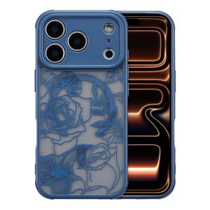 XIZYO Magnetic Case for iPhone 17 Pro Max Floral Rose Cute Phone Case [Compatible with Magsafe] for Women Girls Aesthetic Pattern Slim TPU Shockproof Bumper Cover, Deep Blue