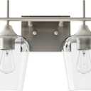 VONLUCE Bathroom Vanity Light, 2 Light Bathroom Light Fixture Over Mirror, Bathroom Wall Lamp with Clear Glass, Modern Brushed Nickel Vanity Lighting fixtures for Bathroom, Bedroom, Hallway