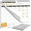 4 x Undated Wall Calendar 24-Month with Number Stamps, 11.8"x8.6" | Blank Perpetual Hanging Planner 29.5cmx21.6cm | Kit Includes Gold Ink Pad & Storage Bag, for Home Office School